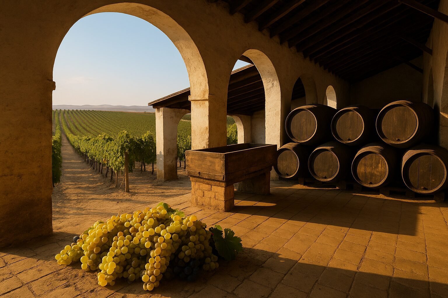 Viñedos y bodega de producción en Jerez